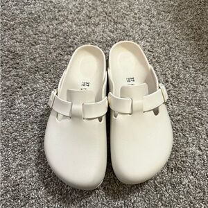 Birkenstock Cream Mules Minimalist Comfort